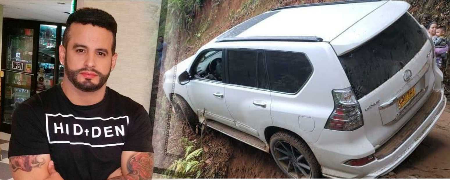 Tremendo susto vivió el cantante Nelson Velásquez al sufrir accidente en su camioneta