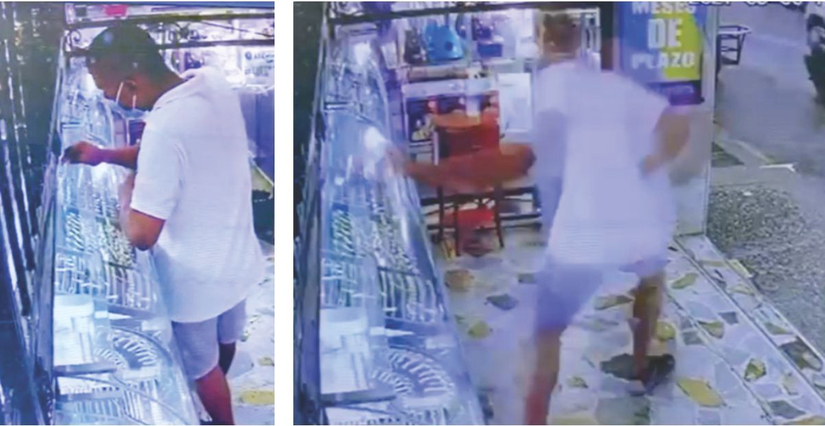 Corrió como "FLASH" se robó una argolla de oro de la compraventa Zafiro Azul