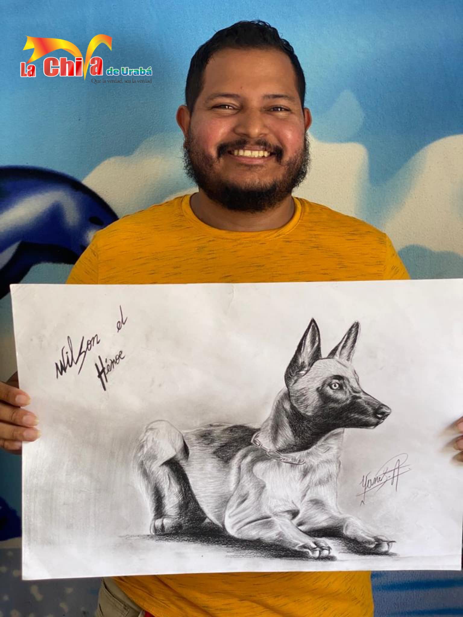 “Wilson” pintado por Jhonathan Yanes, pintor de Dabeiba
