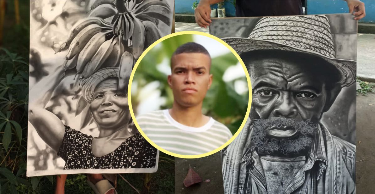 Con lapiz carboncillo pintor Marlon Billero retrata impresionantes rostros de Urabá