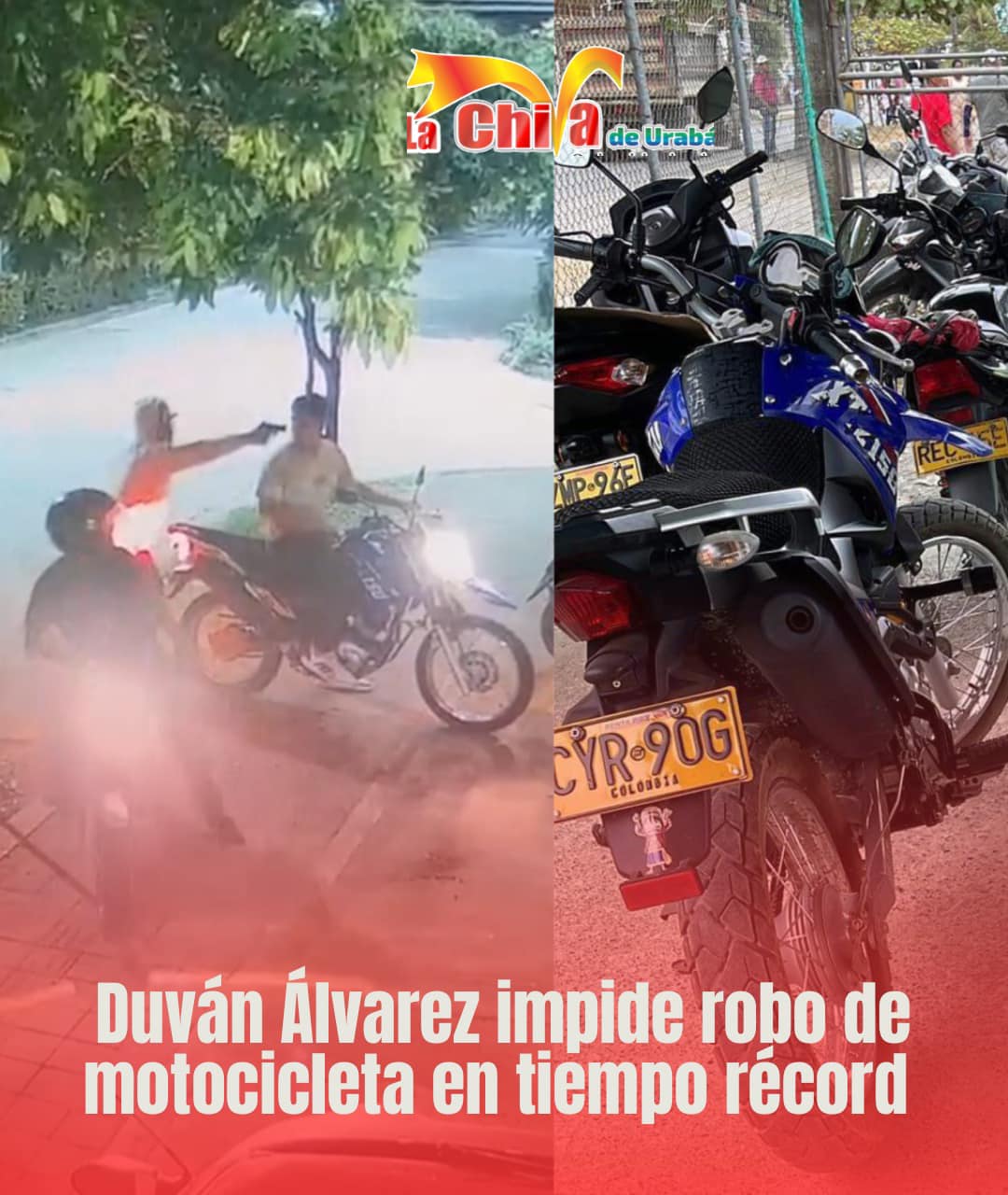 A los pillos se les apagó la moto  que habían robado