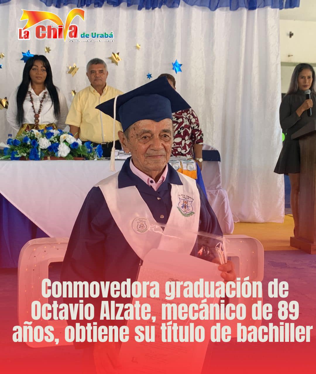 A los 89 años se graduó de bachiller y ahora estudiará en El Sena