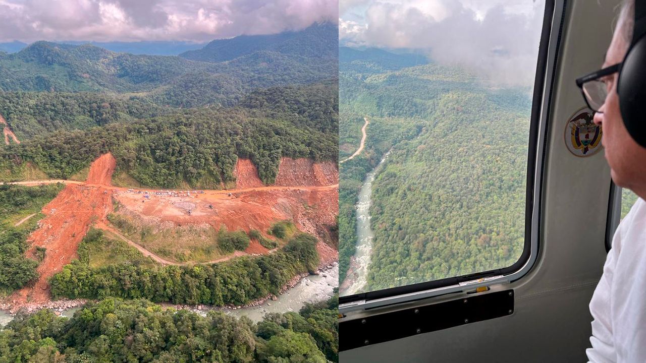 Tras visitar la zona de emergencia en la vía Quibdó-Medellín, el presidente Gustavo Petro declaró la zona de emergencia vial