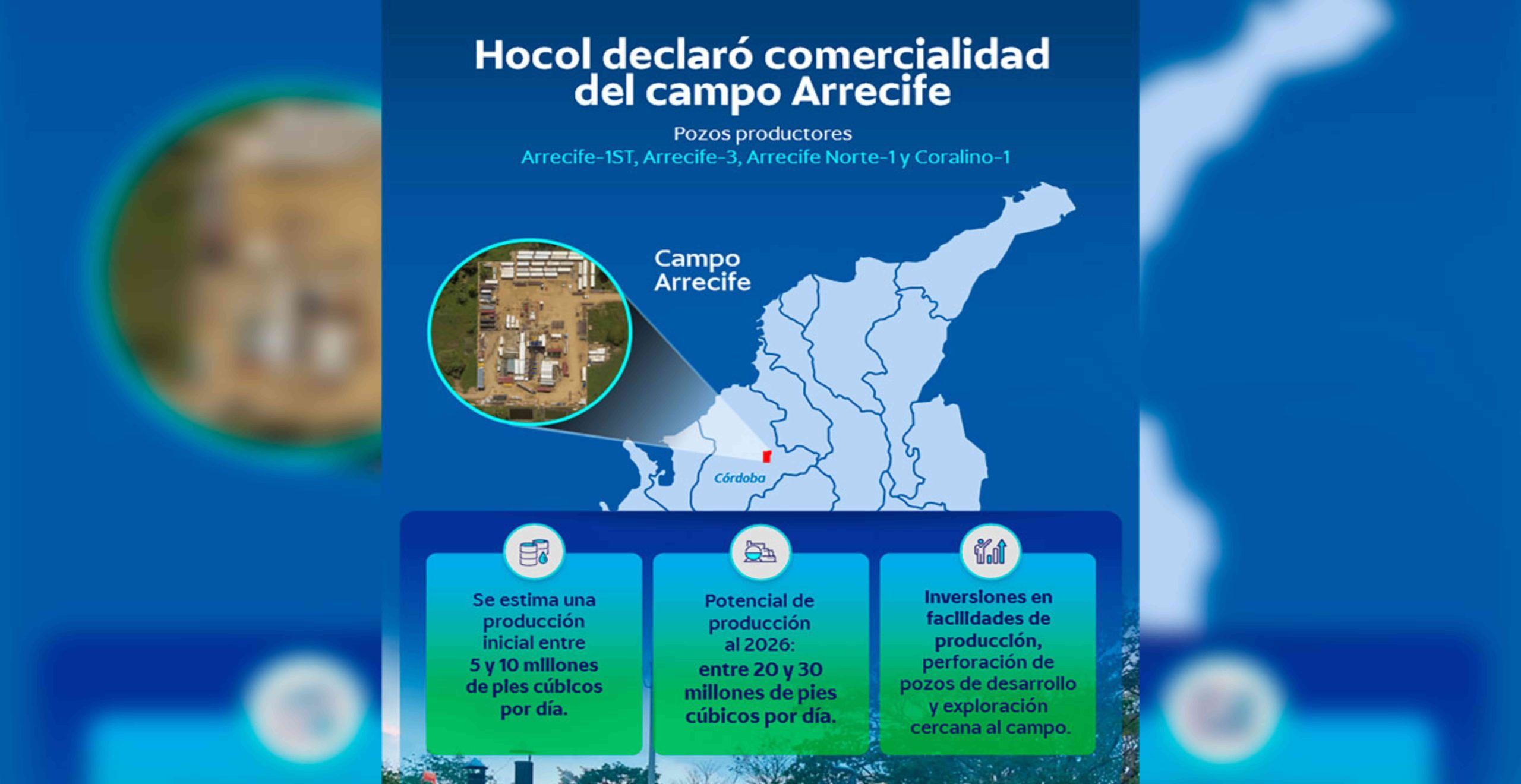 Hay Gas en el departamento de Córdoba, Ecopetrol inicia producción en Campo Arrecife