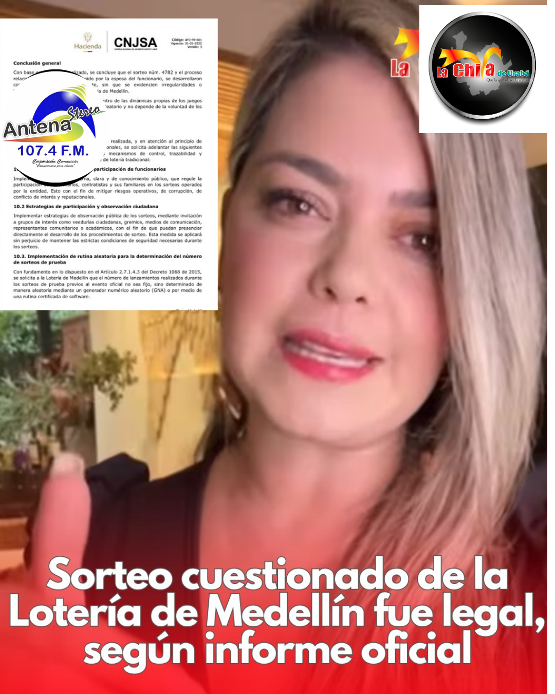 Confirmaron legalidad del sorteo 4782 de la Lotería de Medellín: esposa del subgerente fue la ganadora