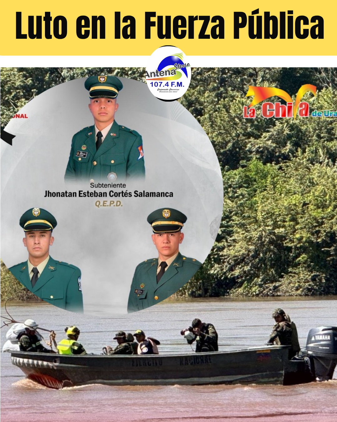 El Ejército confirmó la muerte de tres subtenientes en el rio Magdalena
