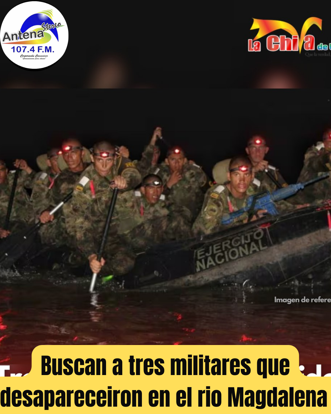 Tres subtenientes  desaparecieron en el río Magdalena durante entrenamiento militar