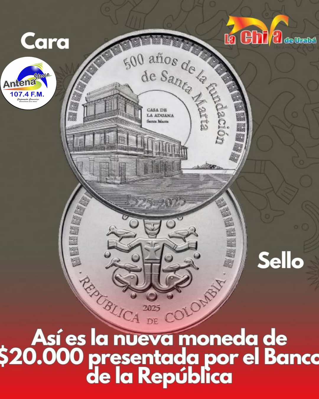 Ban-República lanzó moneda de $20.000 por los 500 años de Santa Marta