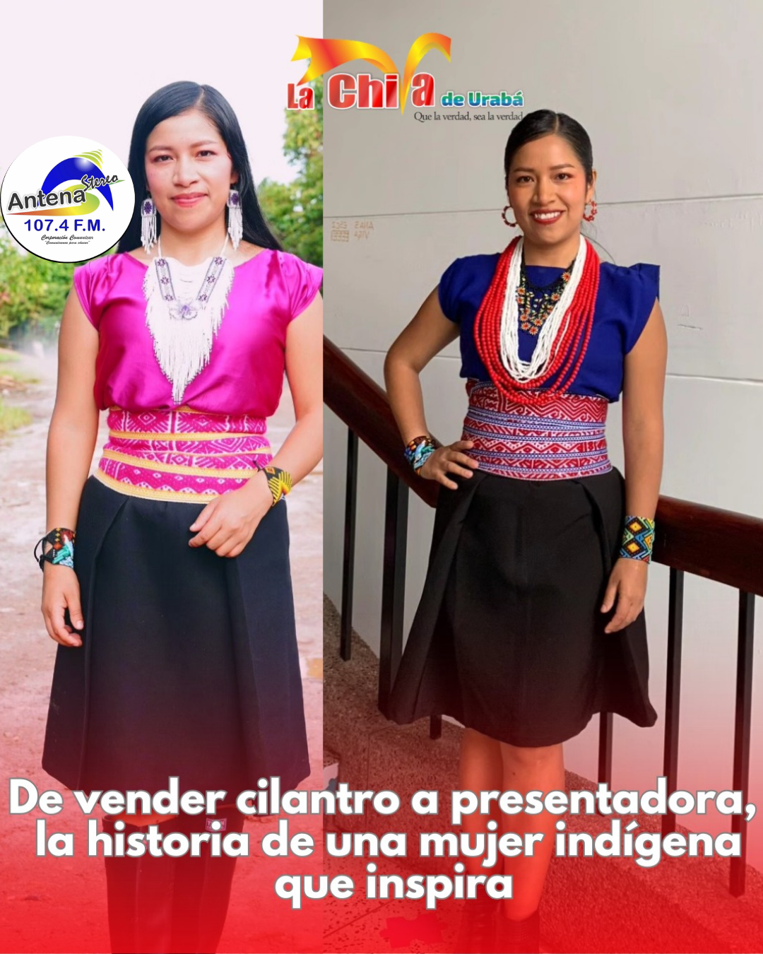Sandra Chindoy, la indígena que pisa fuerte, como presentadora de RTVC