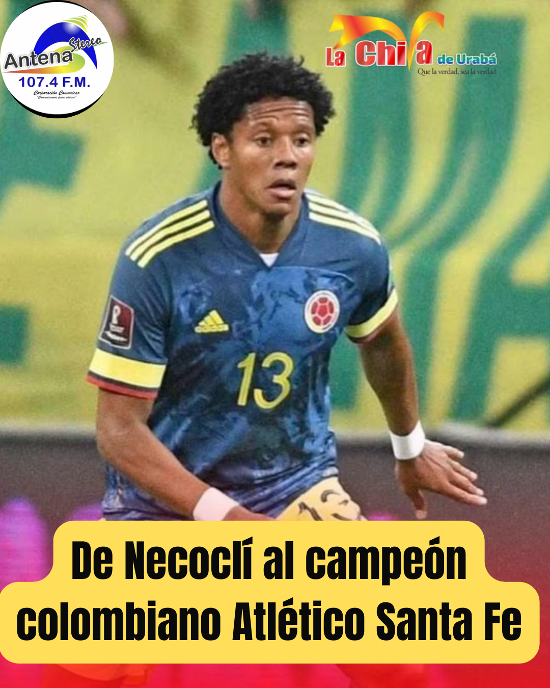 Yairo Moreno, orgullo de Necoclí, es nuevo jugador del campeón del futbol colombiano; Independiente Santa Fe