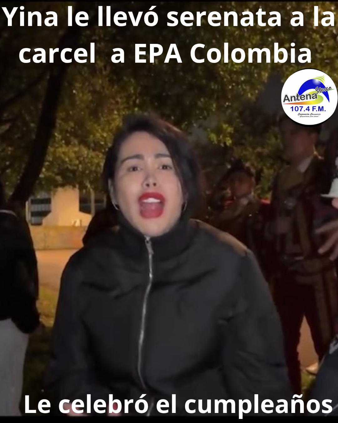Con mariachis, torta y lágrimas Yina Calderón celebró el cumpleaños de Epa Colombia afuera de la cárcel