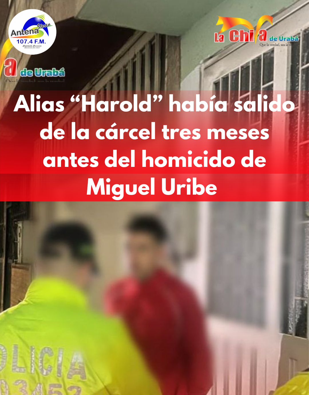 Alias “Harold”, el séptimo capturado por el homicidio de Uribe, tiene antecedentes