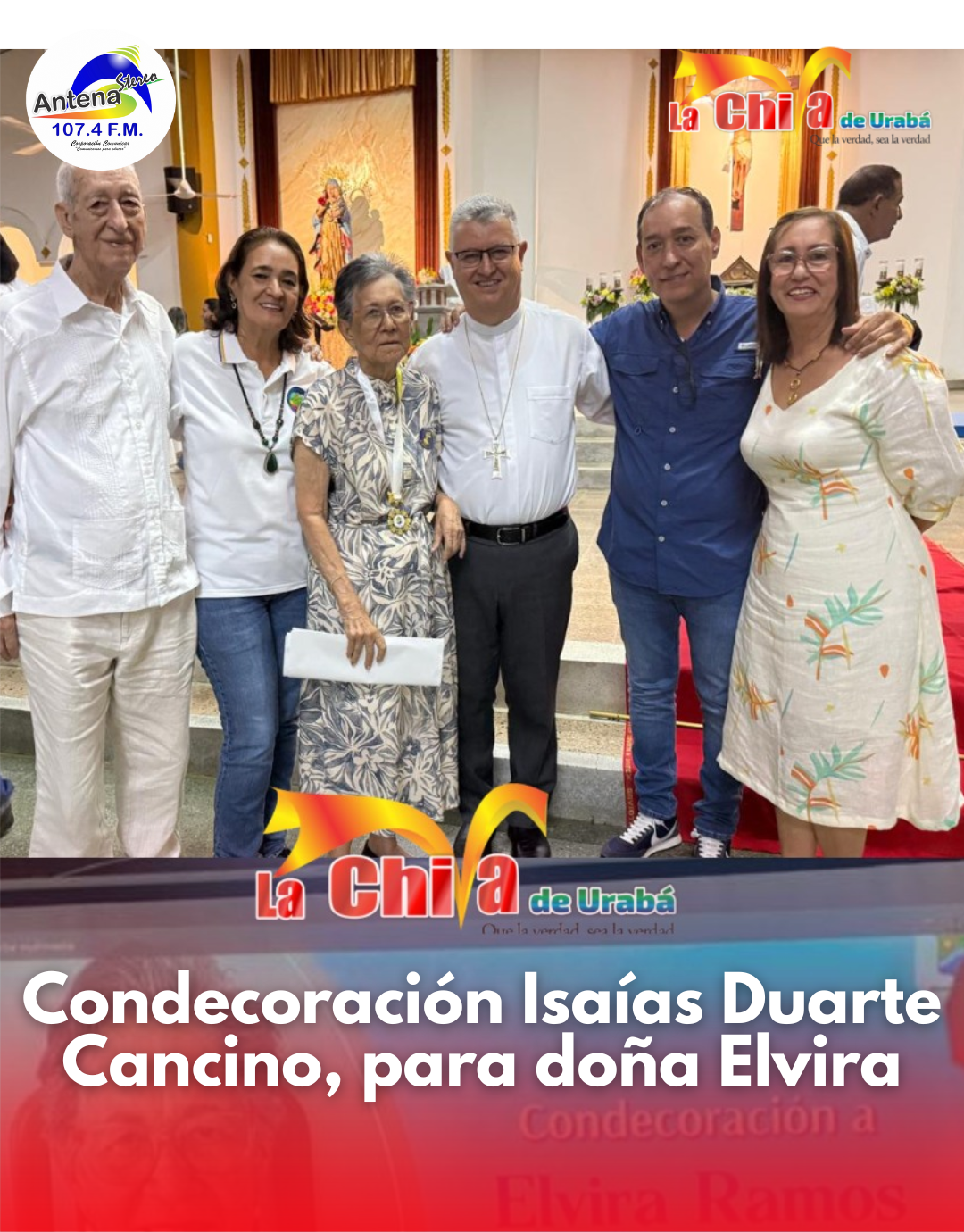 Doña Elvira Ramos recibió la Condecoración Isaías Duarte Cancino
