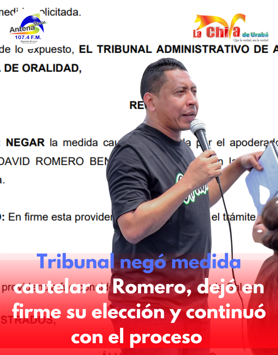 Tribunal de Antioquia negó medida cautelar solicitada por Adolfo Romero