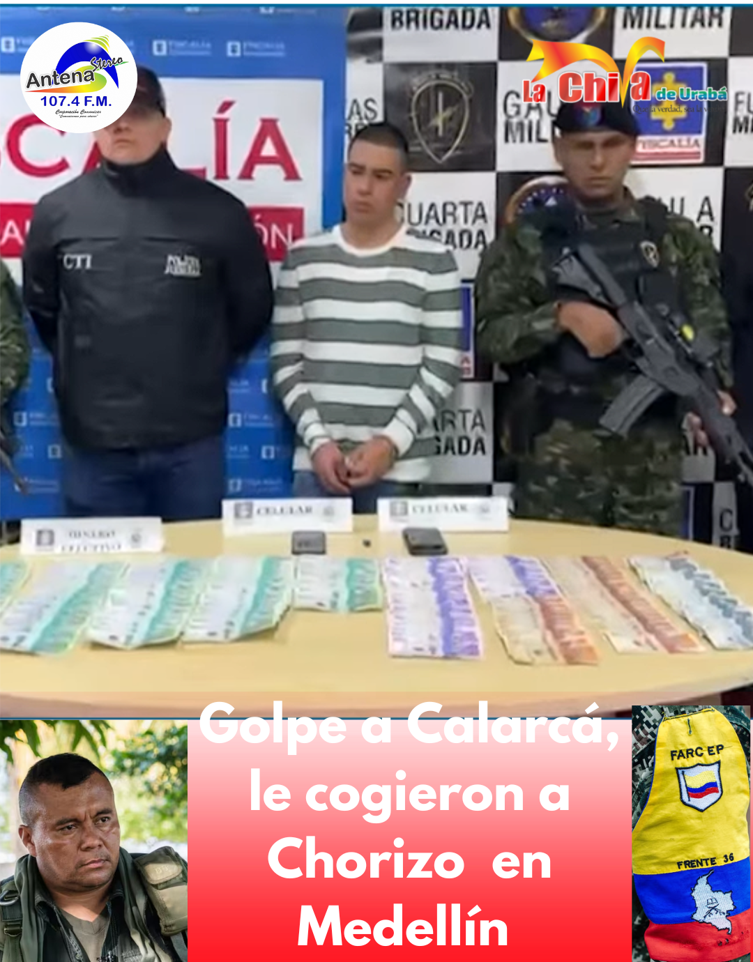 A Chorizo lo capturaron en Medellín por manejar el dinero de Calarcá