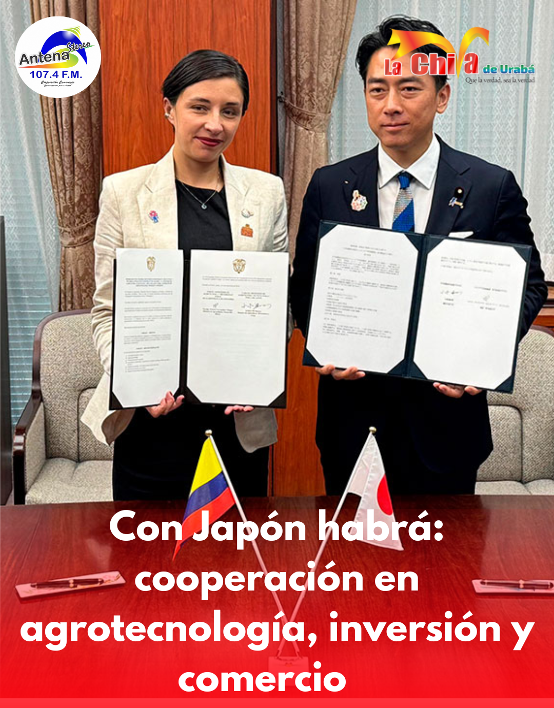 Colombia y Japón firmaron memorando de cooperación en agrotecnología, inversión y comercio