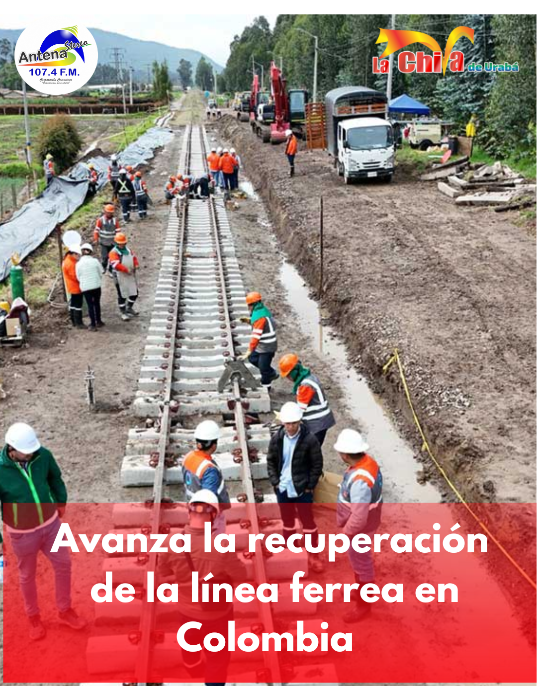 14 km de rieles nuevos de la línea férrea en el corredor Bogotá – Belencito