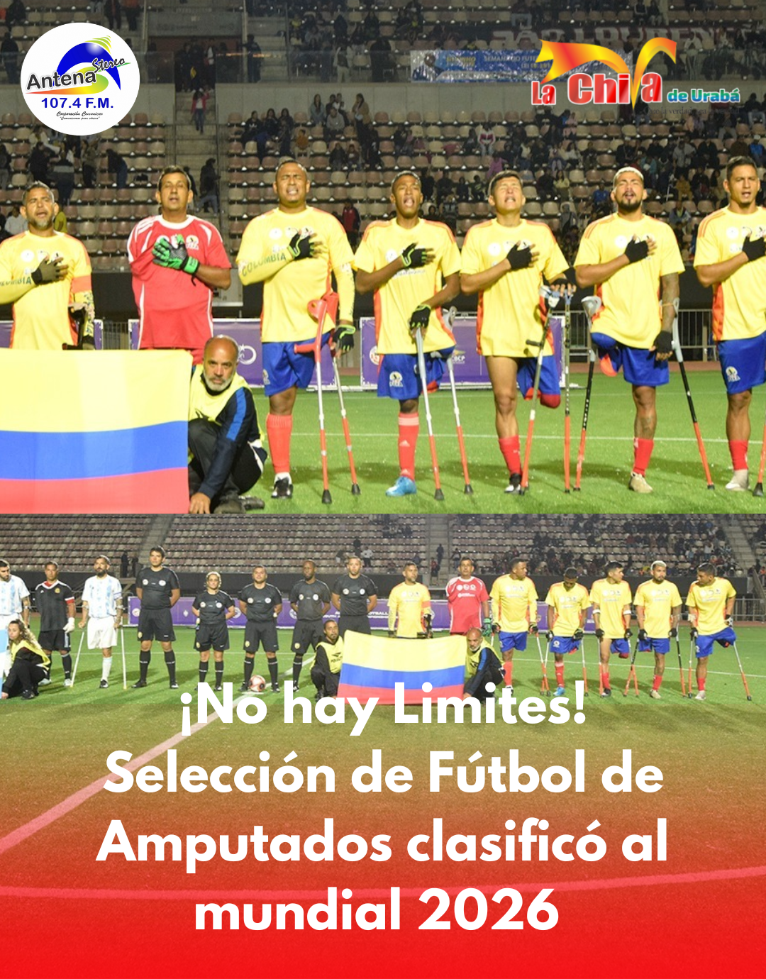 Selección Colombia de Fútbol de Amputados clasificó al Mundial  2026