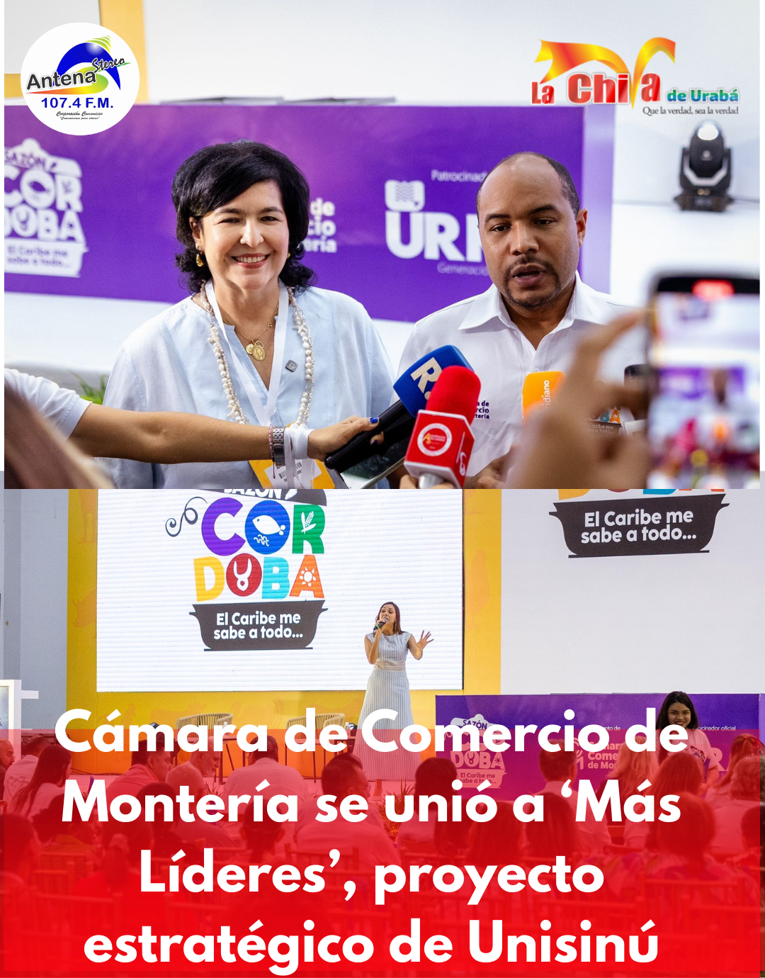 Cámara de Comercio de Montería anunció su unión a ‘Más Líderes’, proyecto estratégico de Unisinú, durante Sazón Córdoba
