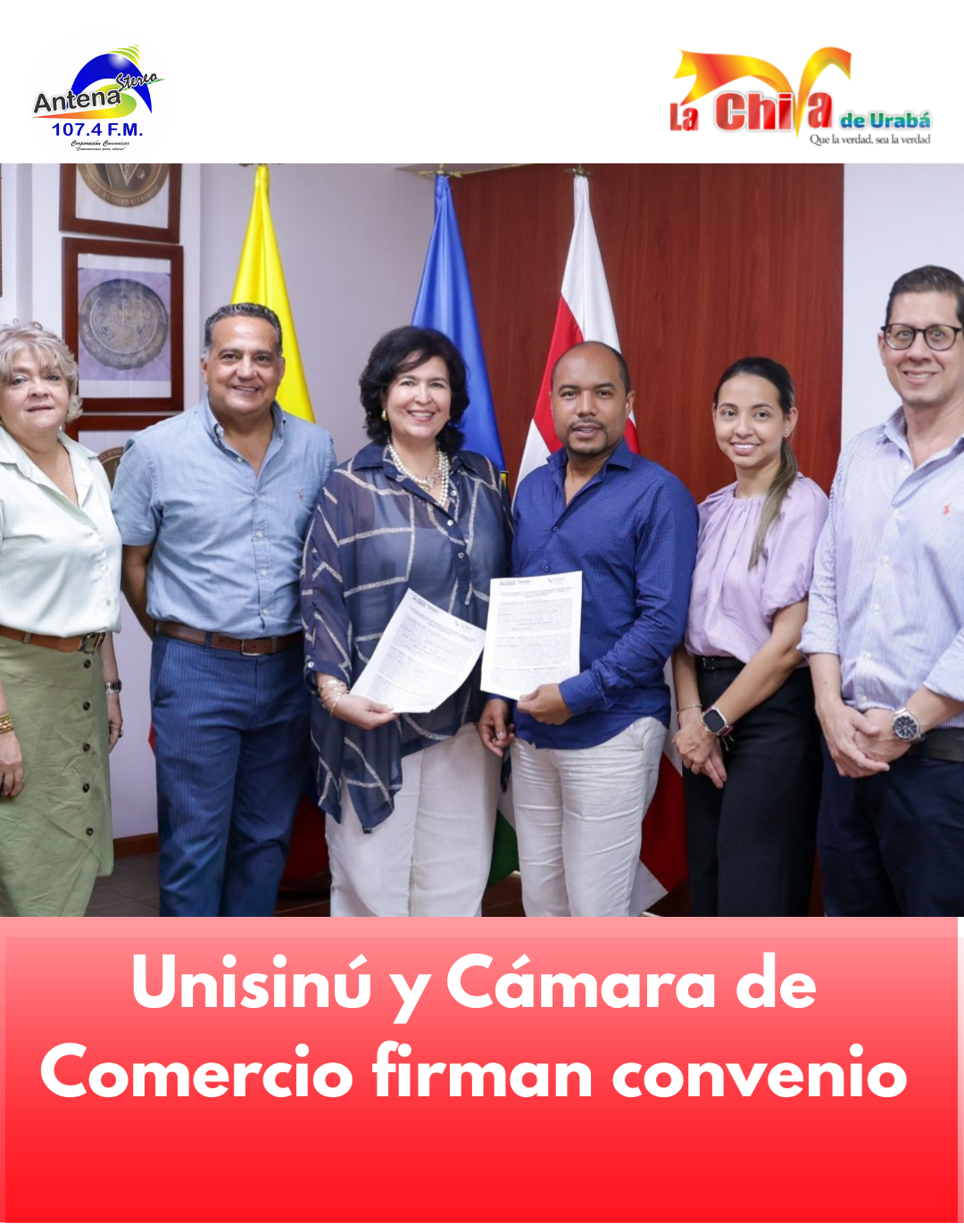 Unisinú y Cámara de Comercio firman convenio para impulsar desarrollo empresarial