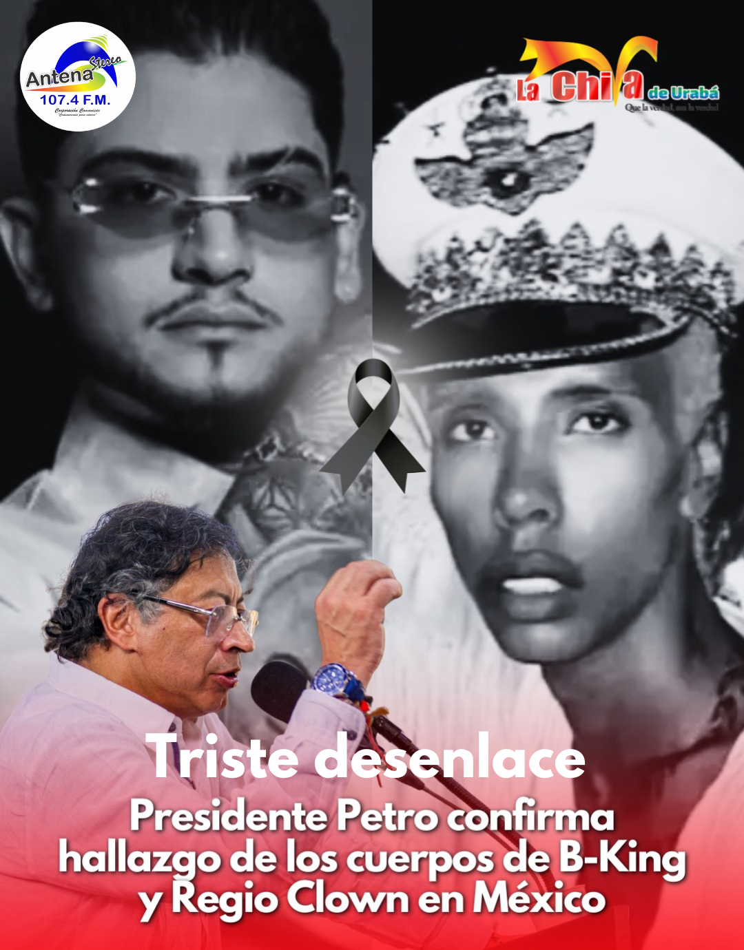 Petro confirmó hallazgo de los cuerpos de los músicos colombianos B-King y Regio Clown en México