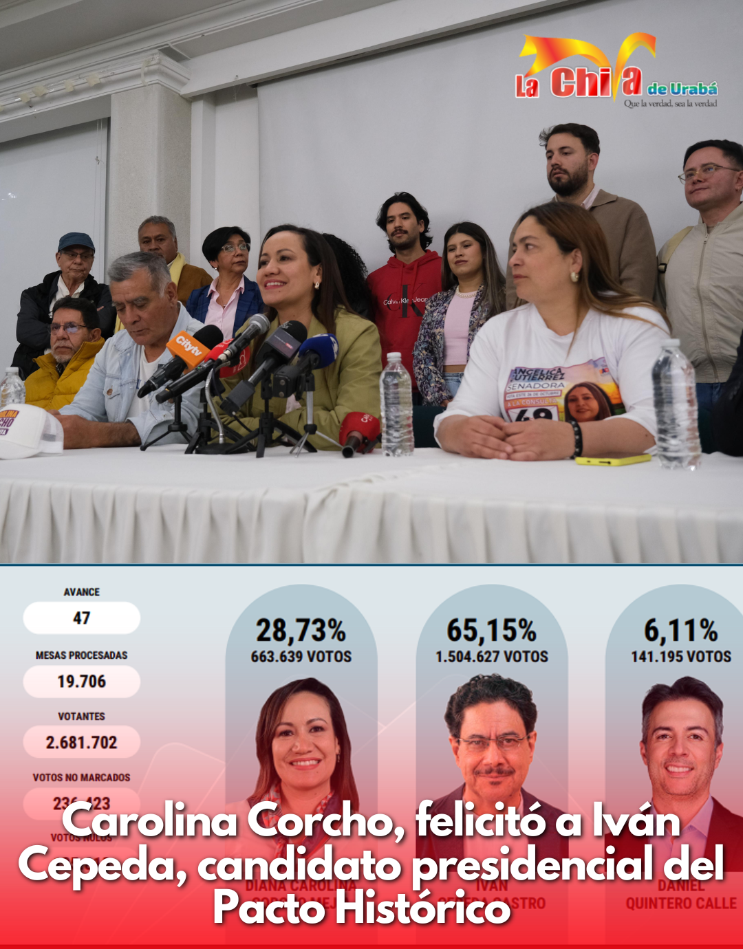 Corcho felicitó a Cepeda y dijo que sigue fortaleciendo su expresión política