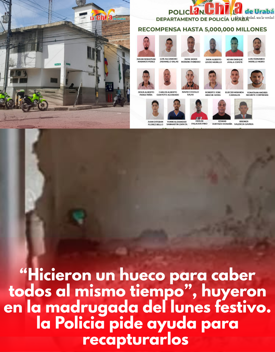 Así fue la fuga de los 18 presos de la estación de Policía de Apartadó