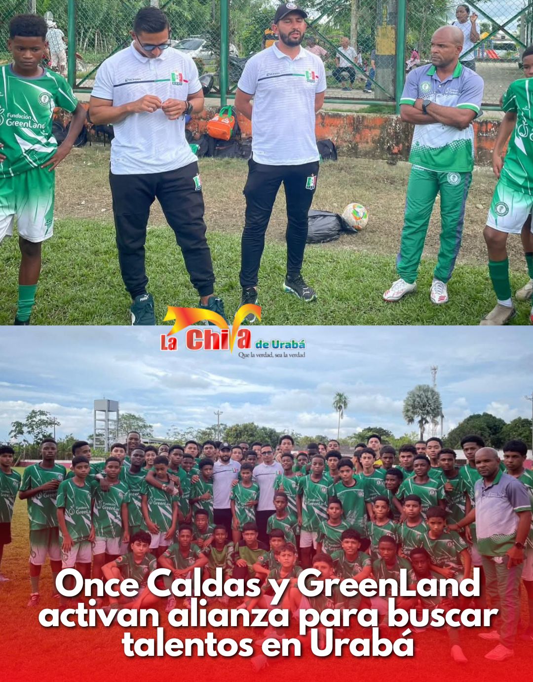 Once Caldas inició observación deportiva en alianza con GreenLand y Wakate de Urabá