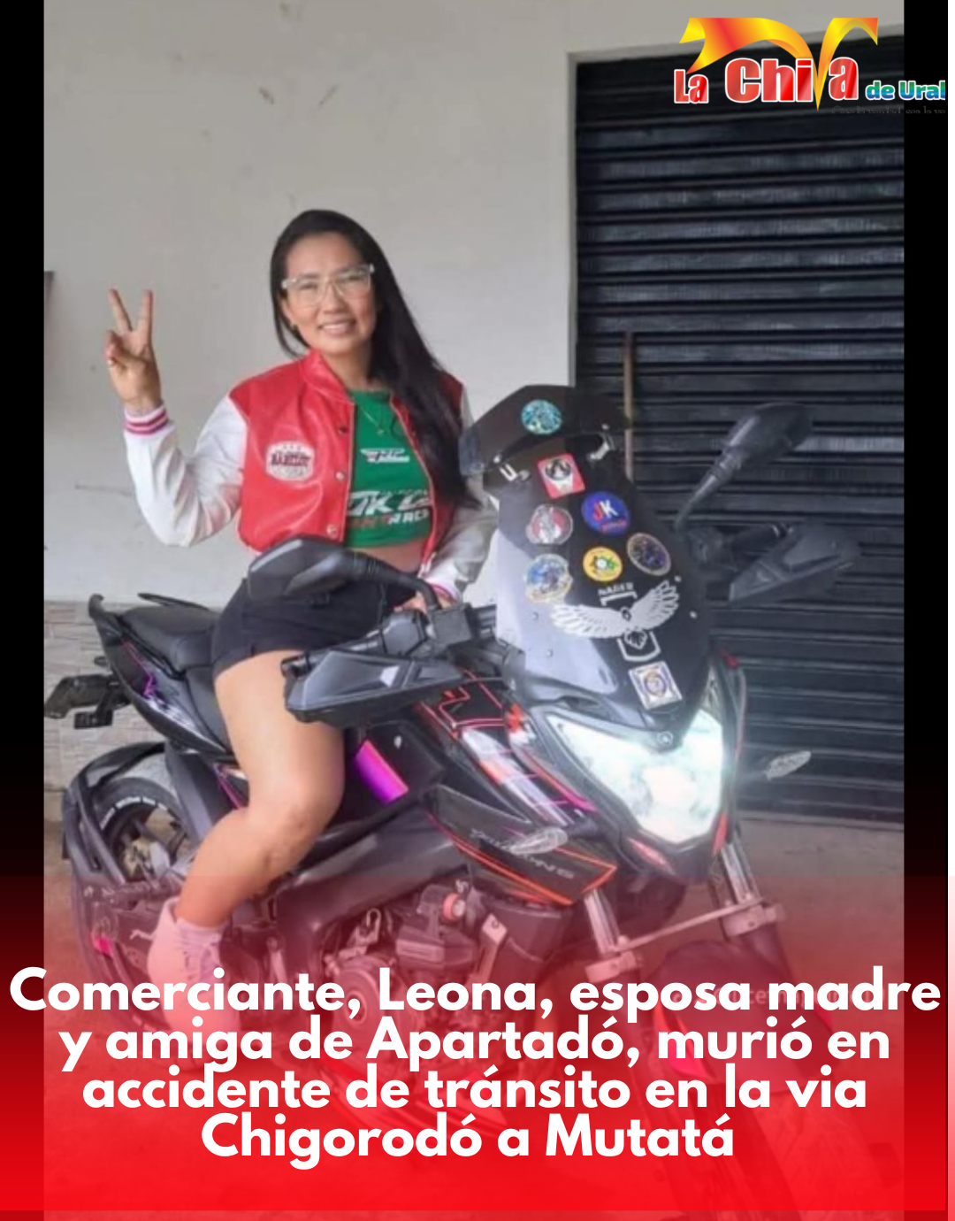 Murió Yanni Liseth Sotelo en accidente de tránsito en la vía Chigorodó–Mutatá