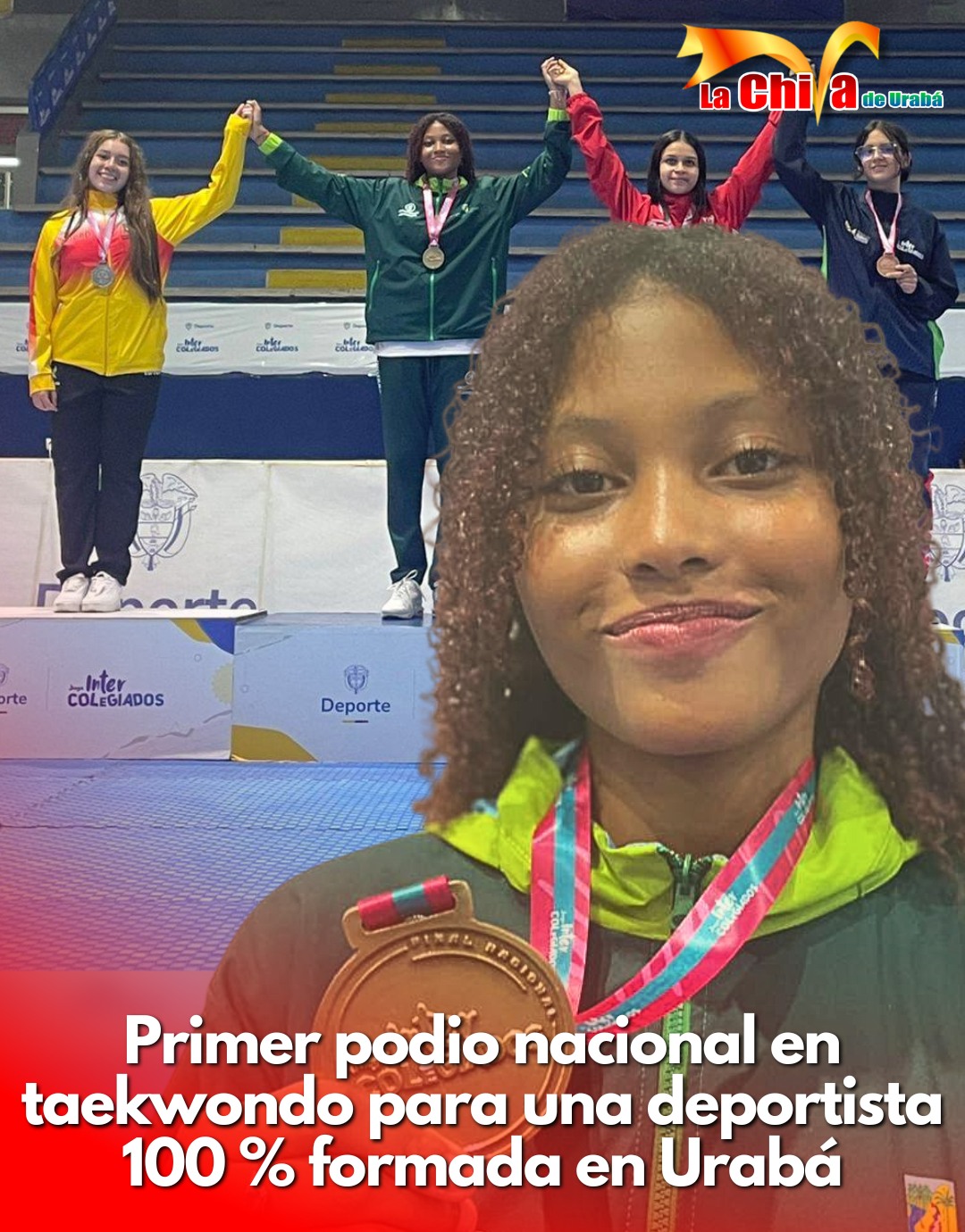 Joselin, primera deportista formada en Urabá en ganar medalla nacional en taekwondo