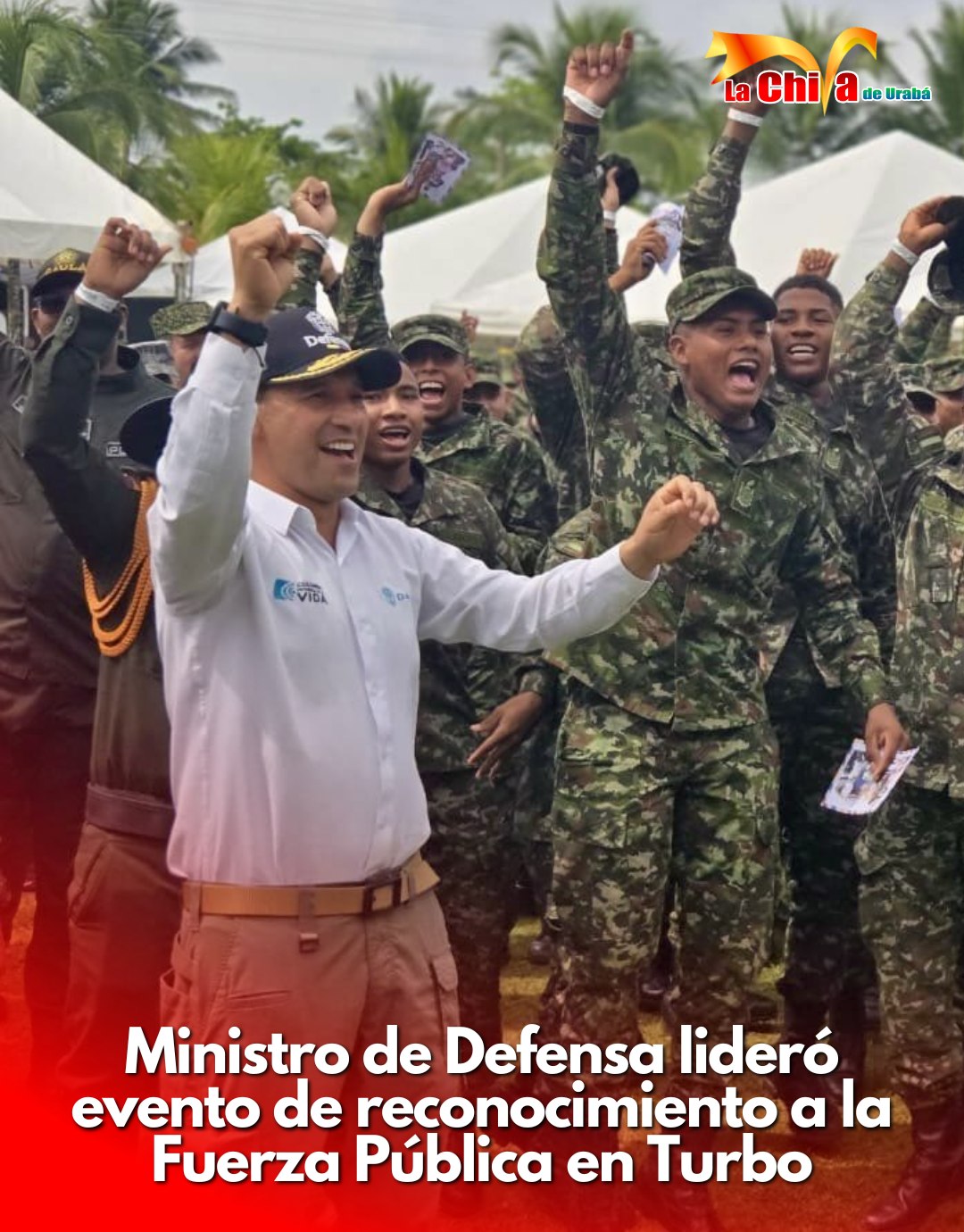 Ministro de Defensa lideró jornada navideña con soldados en Turbo, Antioquia