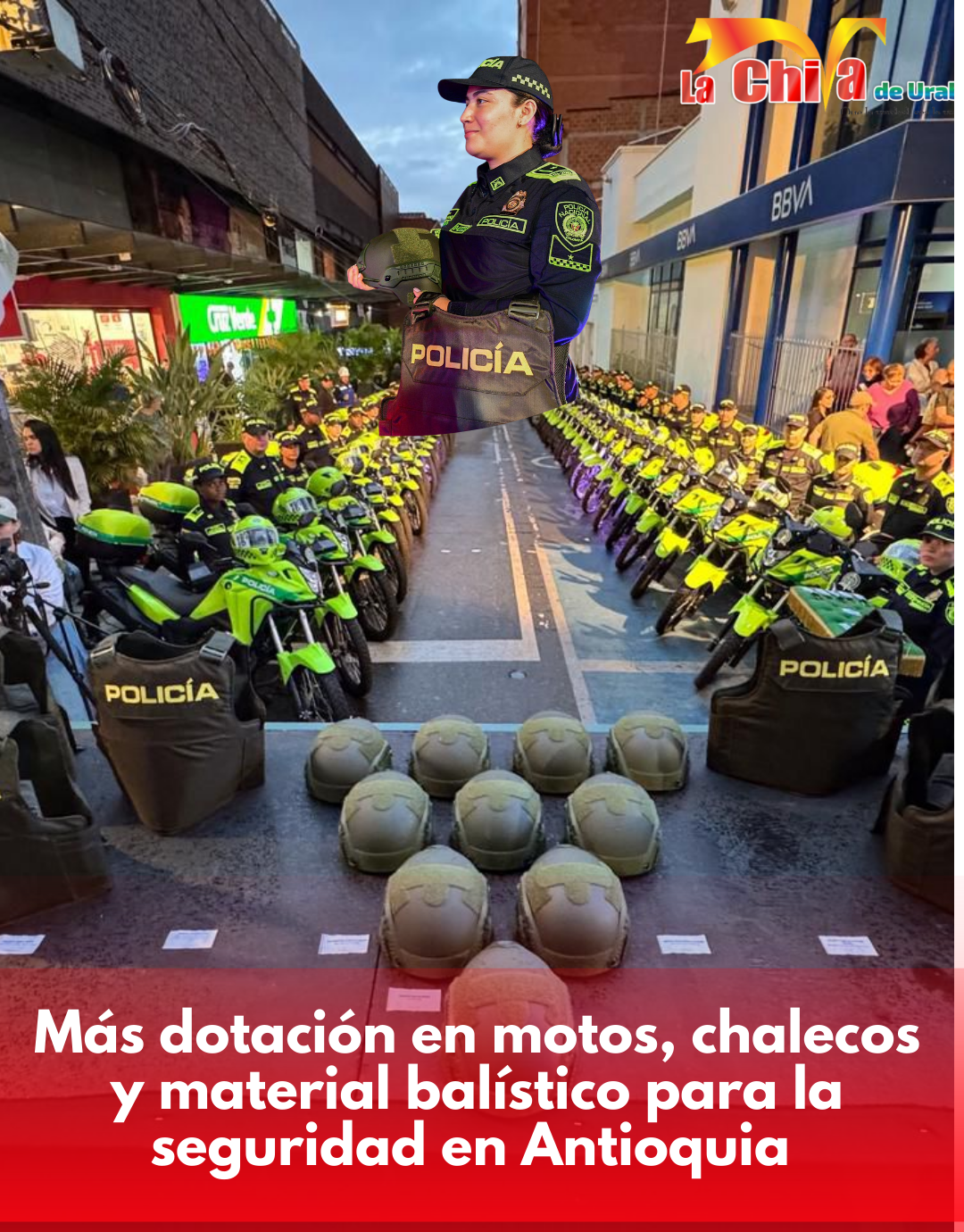 Más motocicletas y material balístico para la Policía en Antioquia