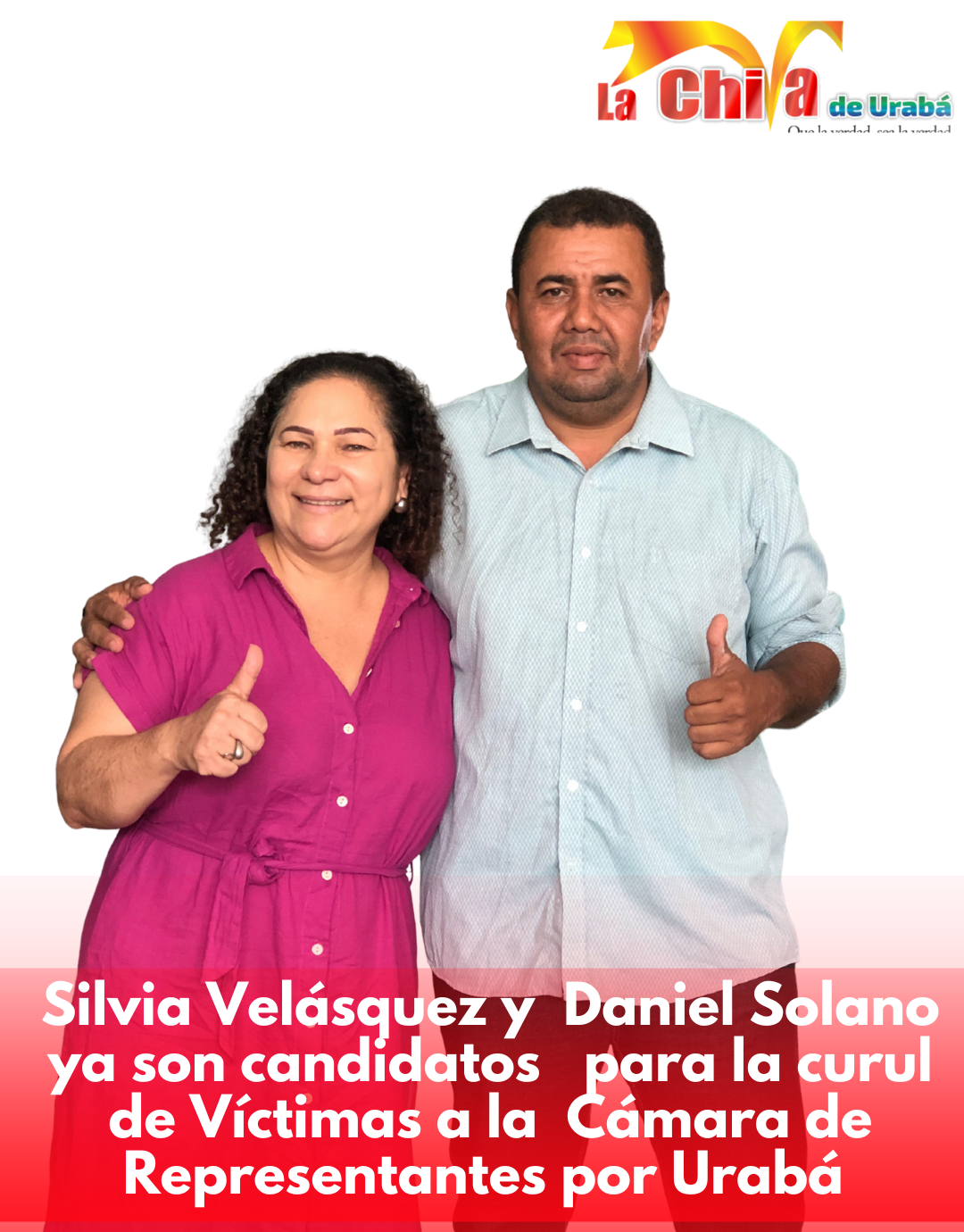 Daniel Solano y Silvia Velásquez, dupla fuerte para la Circunscripción Especial de Paz