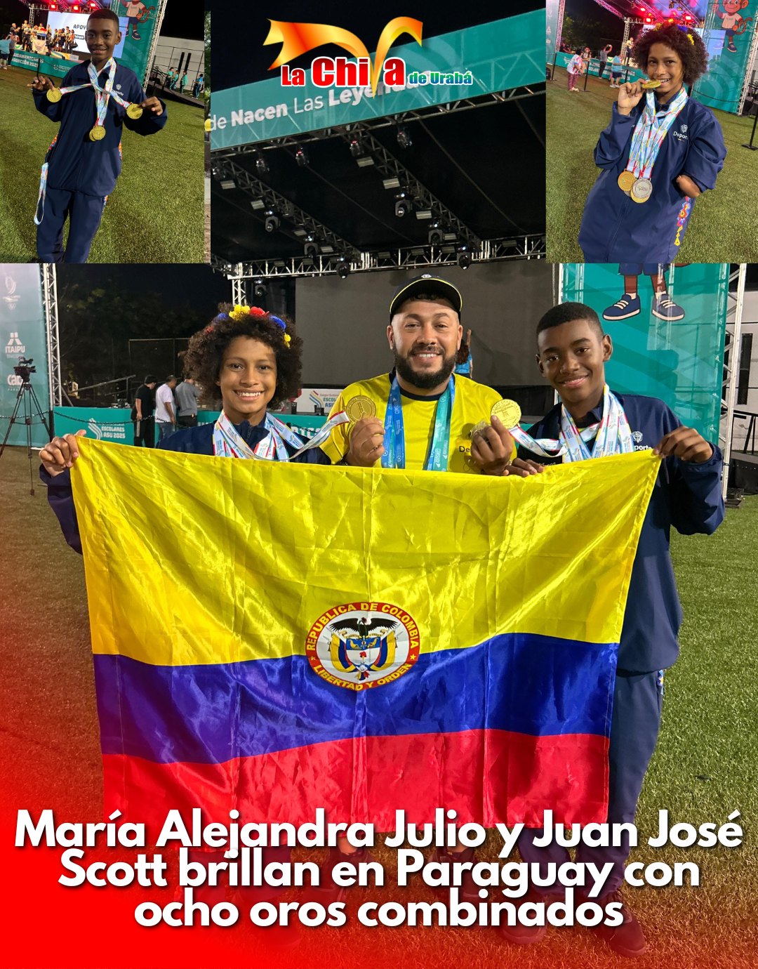 María Alejandra y Juan José, lograron 10 oros para Colombia en Suramericanos
