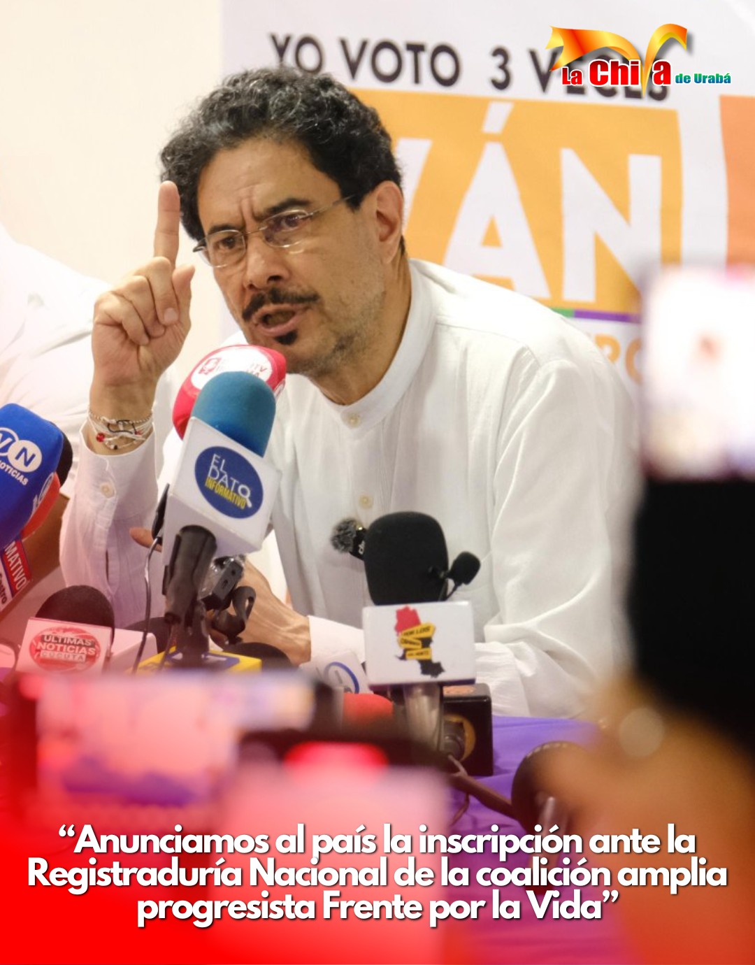 Cepeda formalizó inscripción presidencial a la consulta del Frente por la Vida