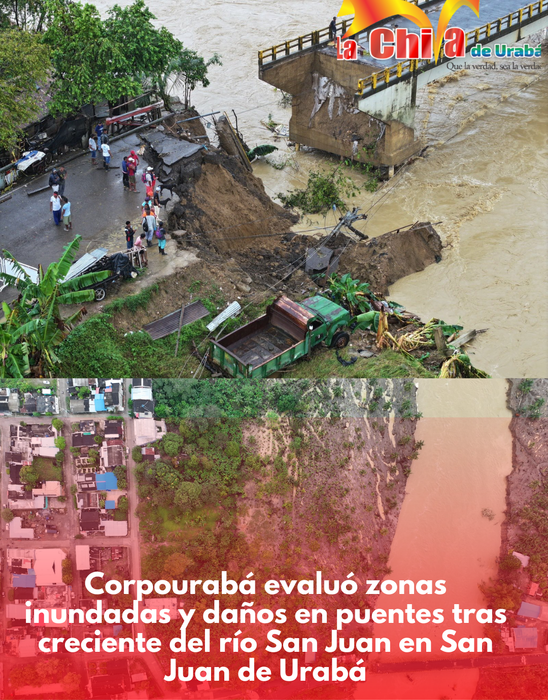 Corpourabá evalúa zonas inundadas y daños tras creciente del río San Juan
