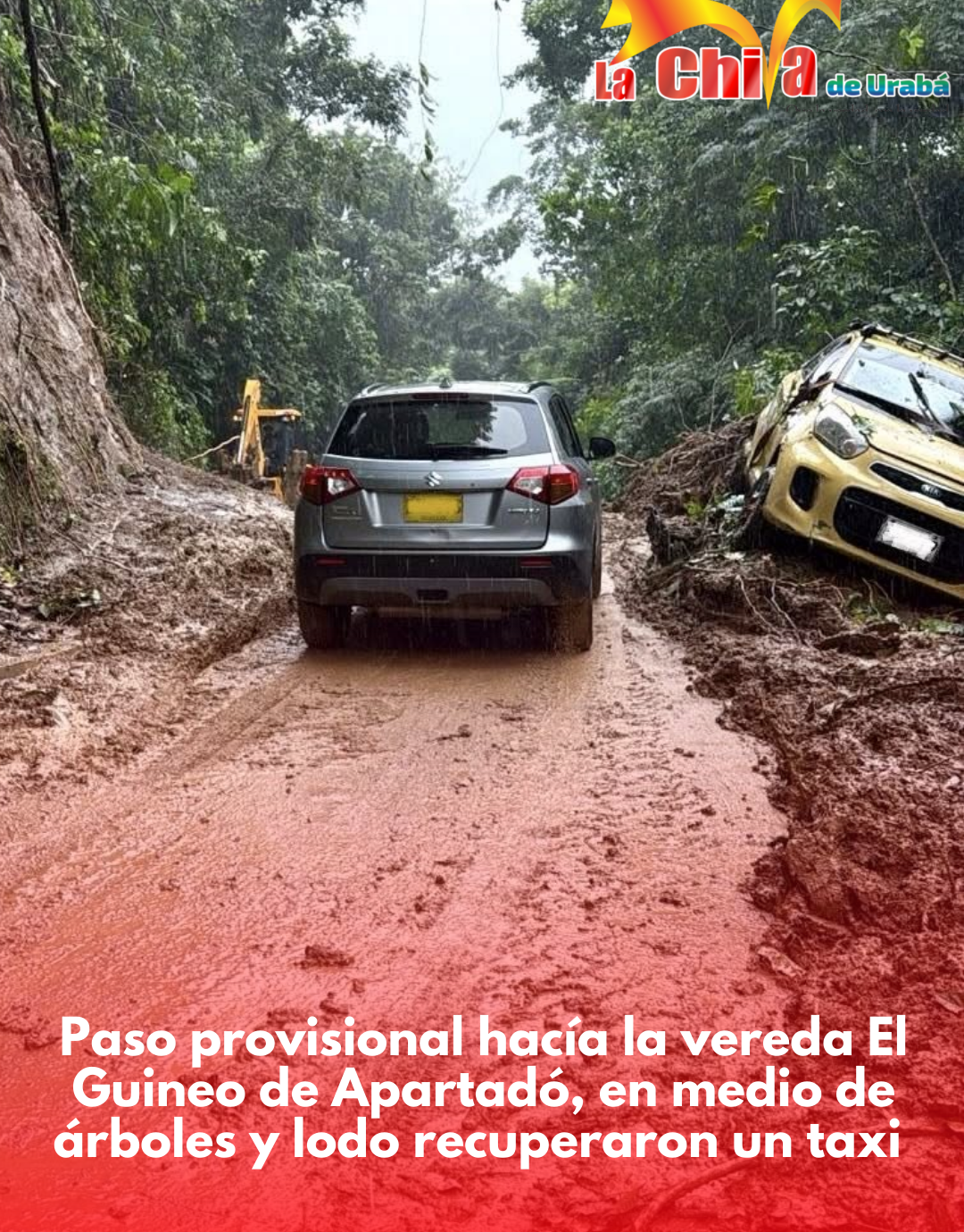 Operarios y comunidad de El Guineo habilitaron paso en la vía