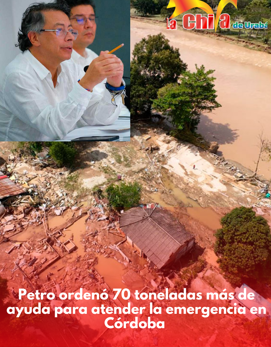 Petro envió más de 70 toneladas de ayuda  a Córdoba