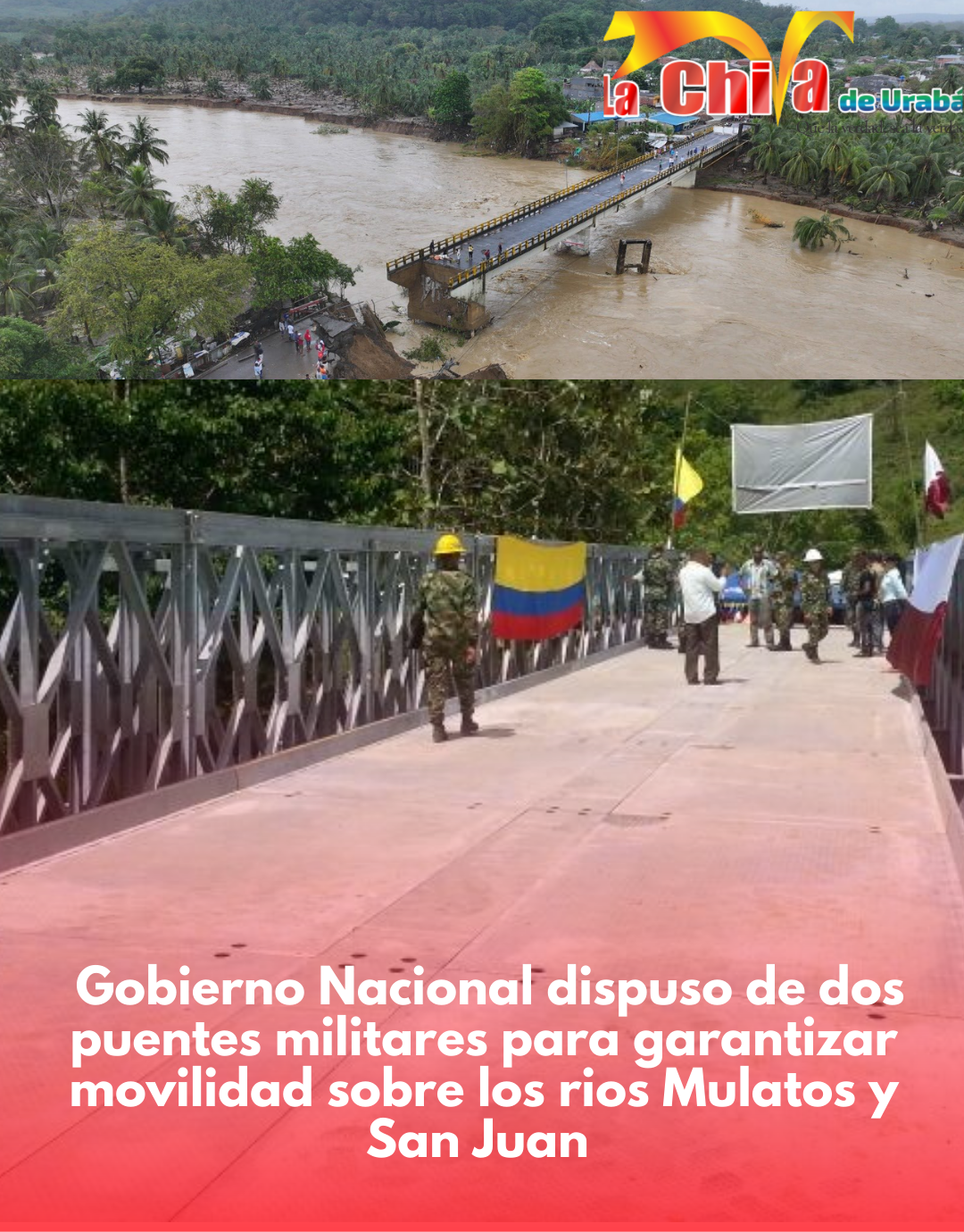 Gobierno Nacional anunció puentes militares para restablecer movilidad