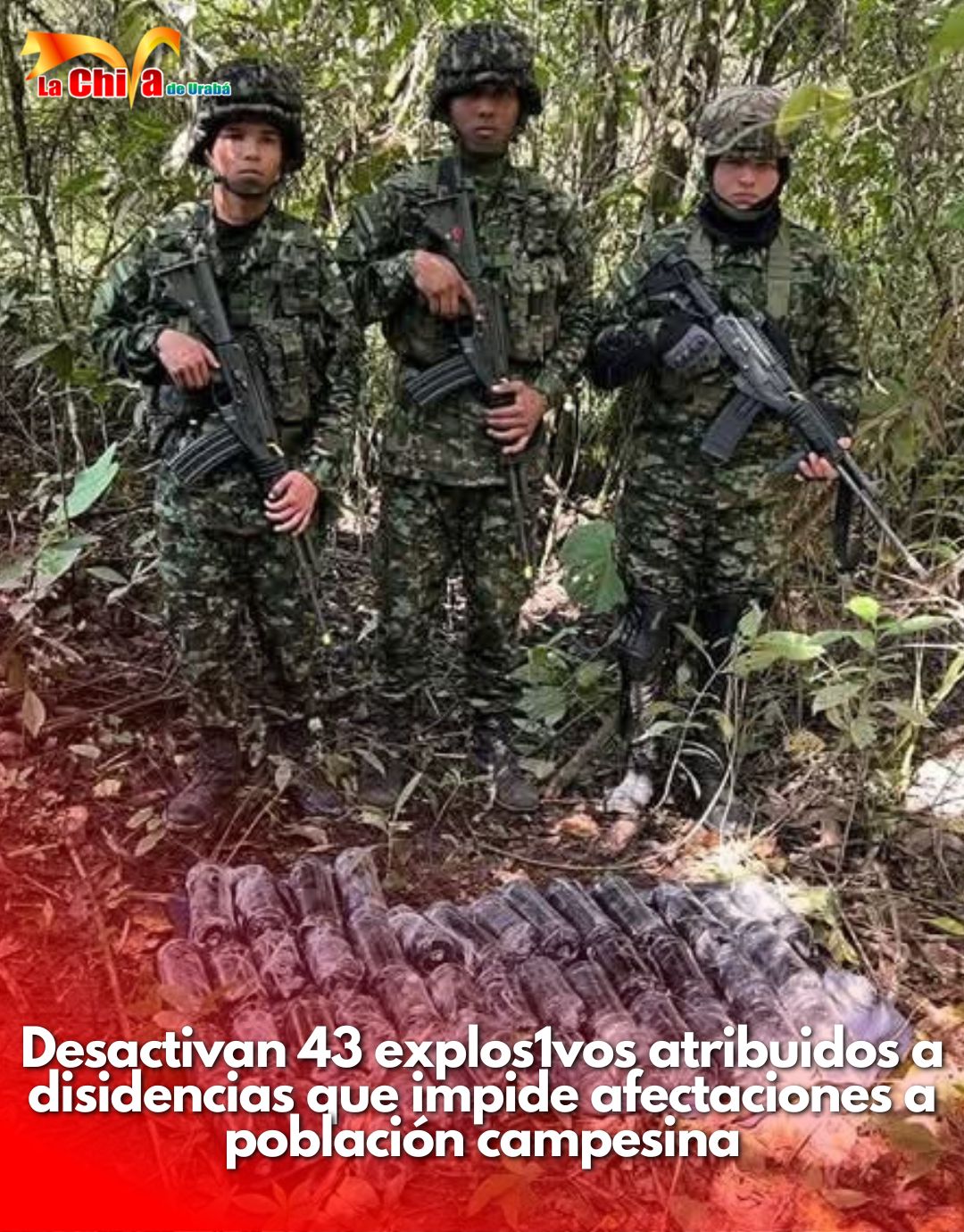 Ejército destruyó 43 explosivos de disidencias en vía Rovira – Roncesvalles