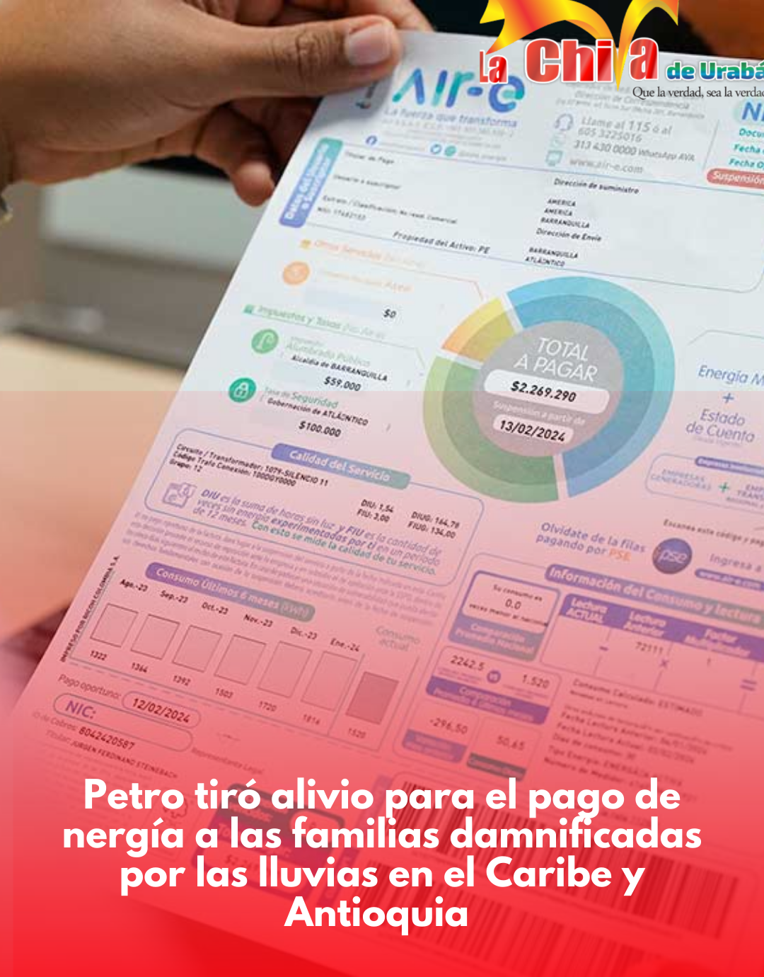 Gobierno decretó alivios para familias afectadas por emergencia climática