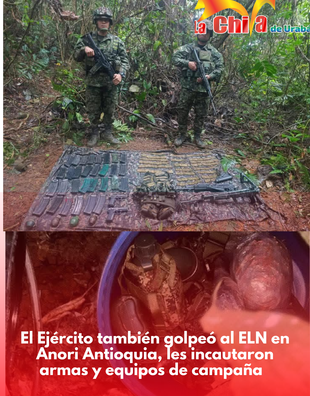 Ejército sigue a la ofensiva,incautó armas y municiones al E.L.N