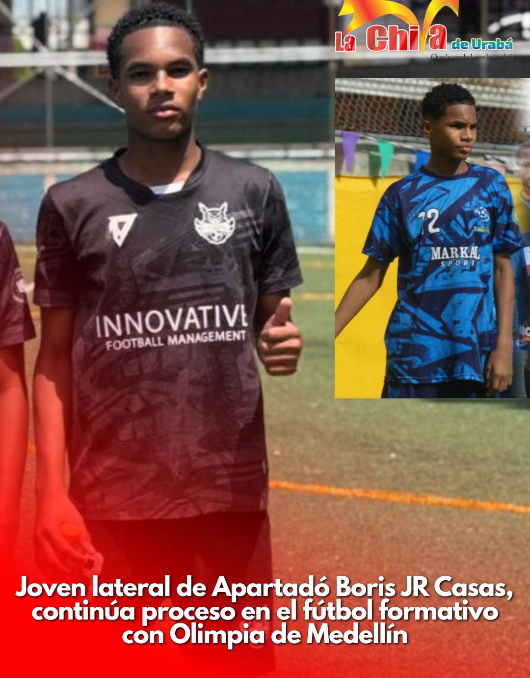 Joven promesa de Apartadó: Boris Jr Casas avanza en su formación en Olimpia de Medellín