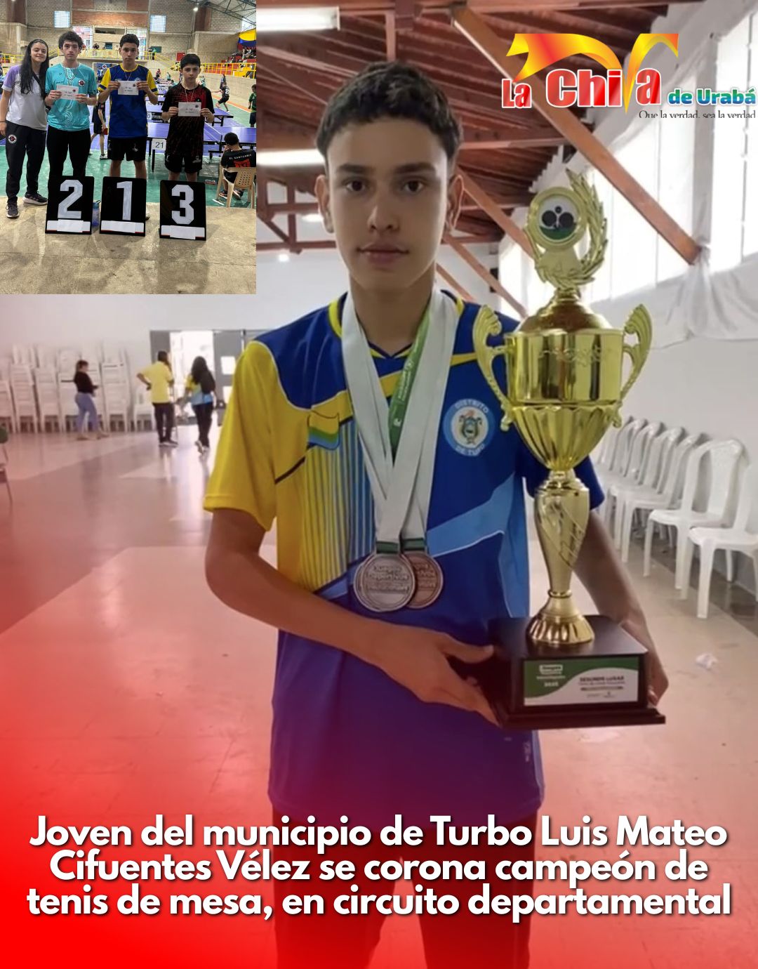 Deportista turbeño se destacó en torneo de tenis de mesa en Antioquia