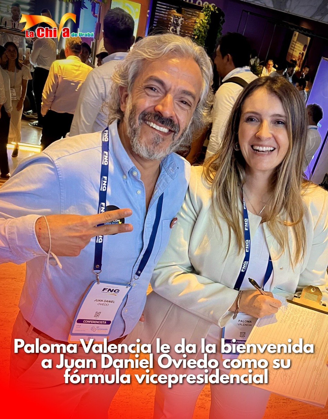 Paloma Valencia confirmó a Juan Daniel Oviedo como su fórmula vicepresidencial