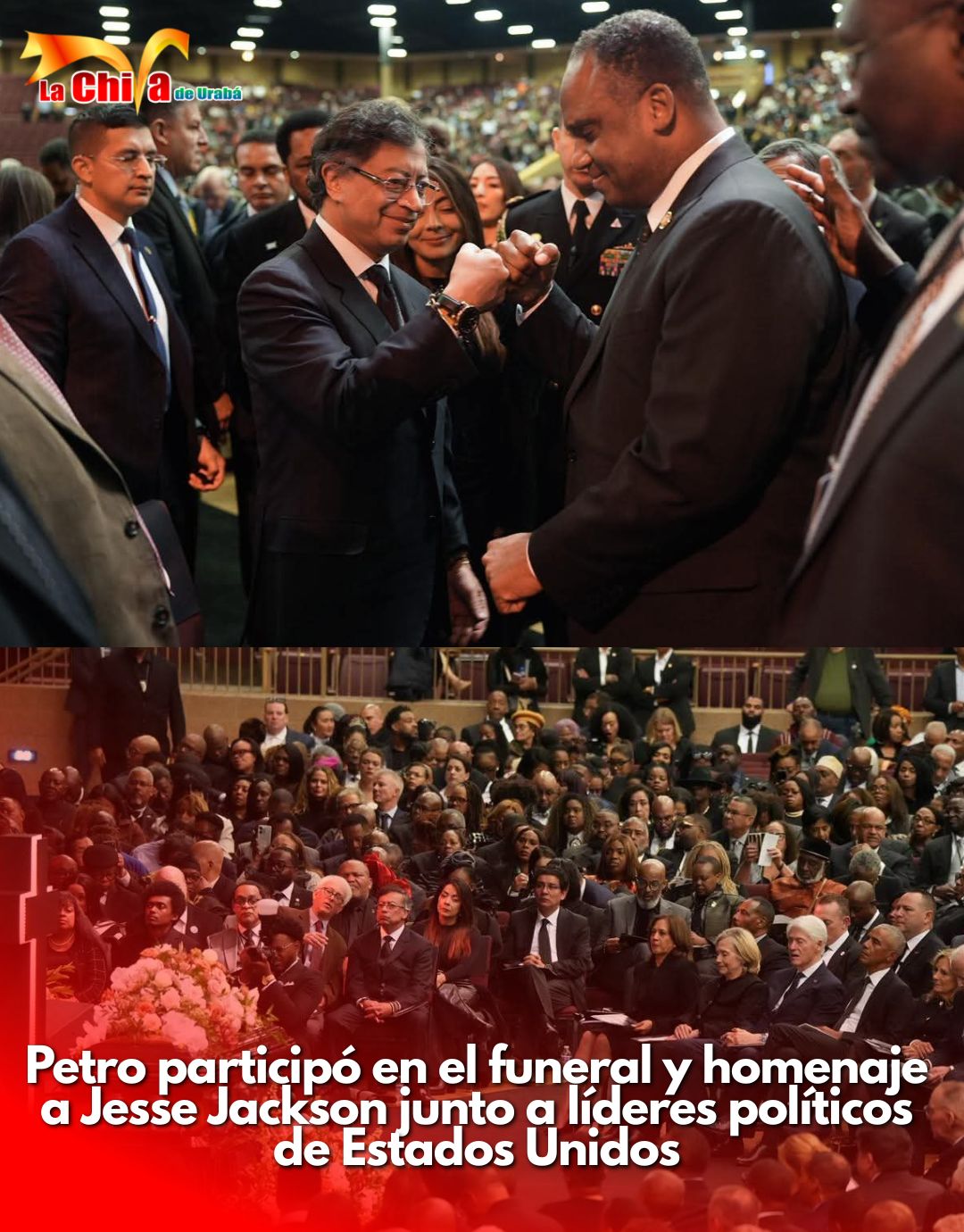 Presidente Petro asistió en Chicago al funeral del líder de derechos civiles Jesse Jackson