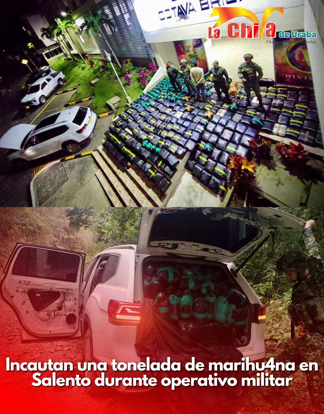 Ejército incautó una tonelada de marihuana en Salento, Quindío