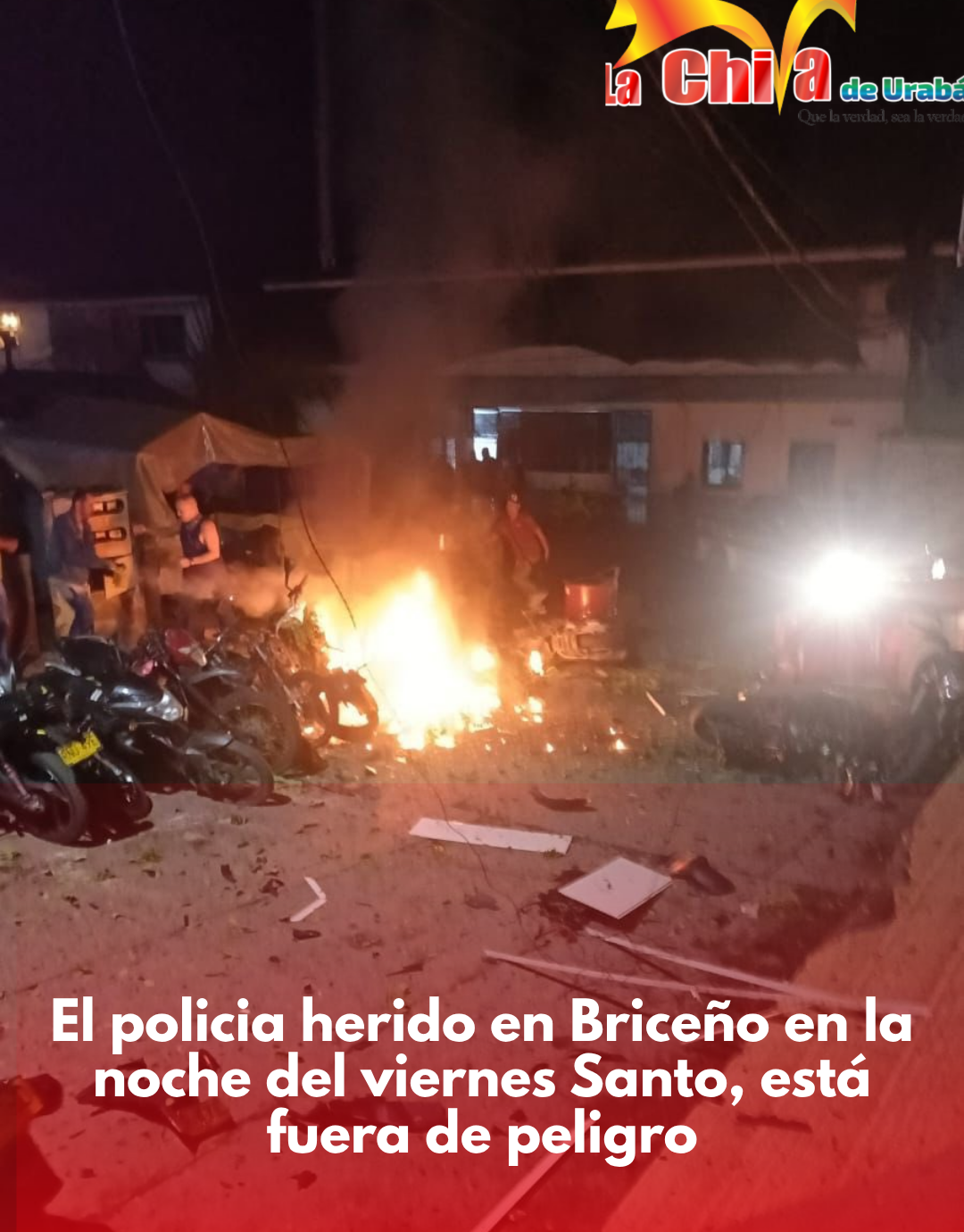 Policía herido en la noche del Viernes Santo en Briceño, está fuera de peligro
