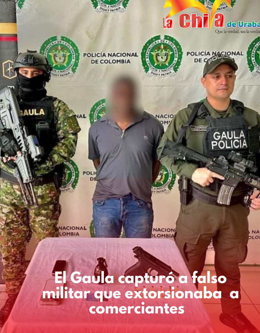 Gaula Militar capturó en flagrancia a falso militar que extorsionaba a comerciantes