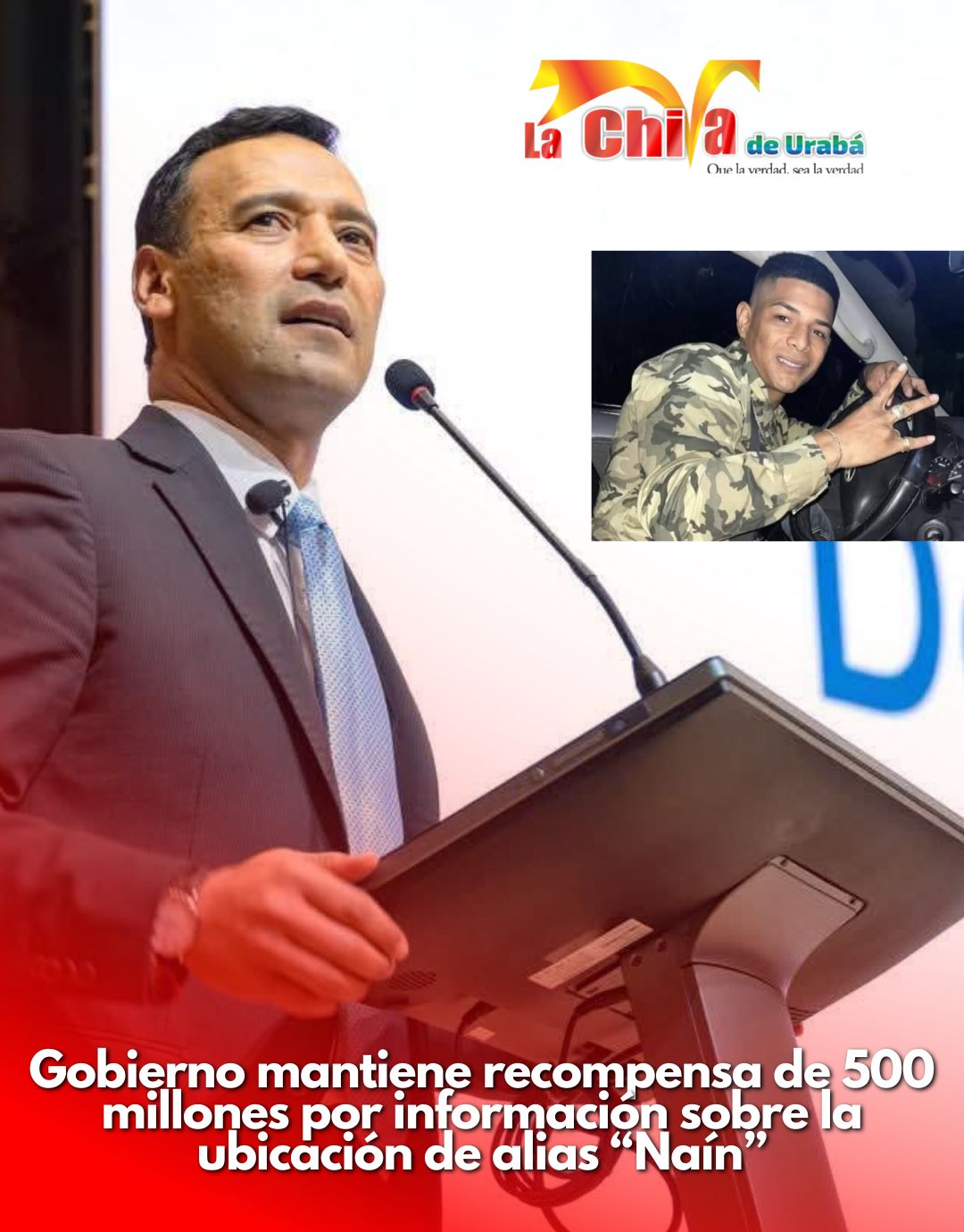 $500 millones por alias “Naín”, cabecilla de las ACSN de la Sierra Nevada